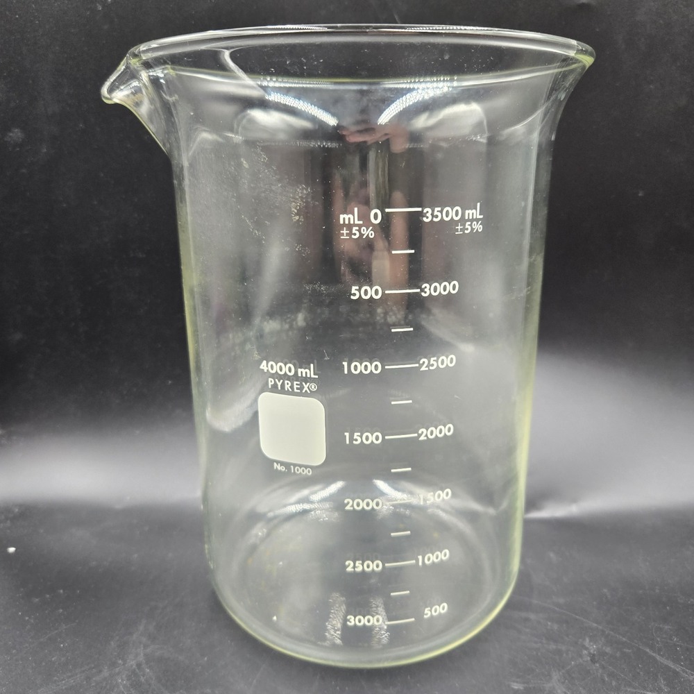 Vintage PYREX 4000ml Large Beaker No 1000 Glassware‎ Laboratory Lab Science